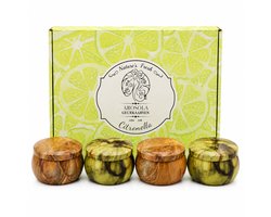 Arosola® Citronella Kaarsen Set - 4 Stuks - 120g per Kaars -