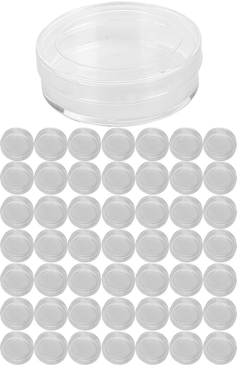 Dailygoods- Opbergdoos 50 stuks - Cilindrische Dozen - Duurzaam Kunststof - Transparant - Organizer voor Horlogeonderdelen - Perfect voor Reparaties - Opbergcontainer