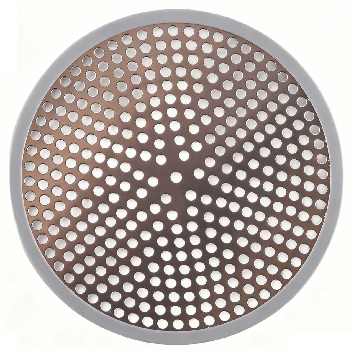 Dailygoods- Haarzeef Roestvrij Staal - Afvoerzeef - Doucheafvoer - Vloerafvoergaas - 118 mm - Siliconen Rand - Afvoerrooster