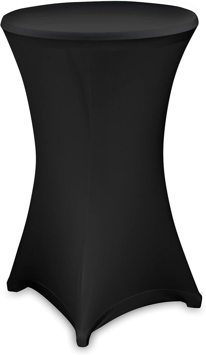 Statafel Hoes - Bistro Tafelkleed Stretch - Feest Decoratie - Zeer Rekbaar - 60 cm - Zwart