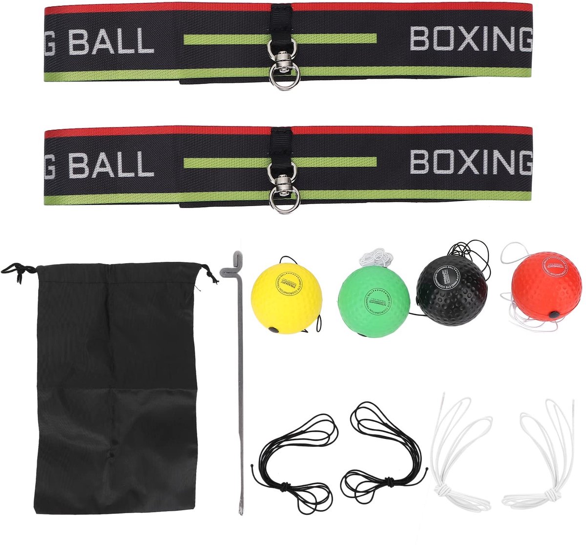 Dailygoods- Reactieballenset - Boksreflexbal met Verstelbare Hoofdband - Reflexballenset voor Beginners - Verbetering van Snelheidsreacties - Hand-oogcoördinatietraining - Geschikt voor Thuisgebruik - Reflexbal