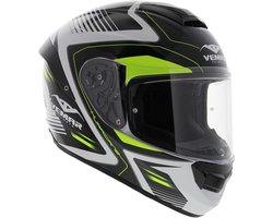 Vemar Motorhelm Hurricane Laser glans wit geel zwart - Maat XL