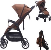 Bebies First Buggy MIO - Lichtgewicht Opvouwbare buggy- Verstelbare Rugleuning - Zwenkwielen, Zonnekap & Boodschappenmand - Geschikt vanaf Geboorte tot 22 kg - Espresso