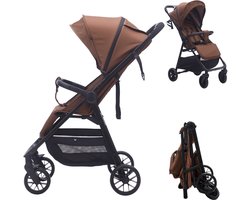Bebies First Buggy MIO - Poussette pliable légère - 5 positions réglables - Roues pivotantes, capote et panier de courses - Convient de 6 mois à 22 kg - Expresso