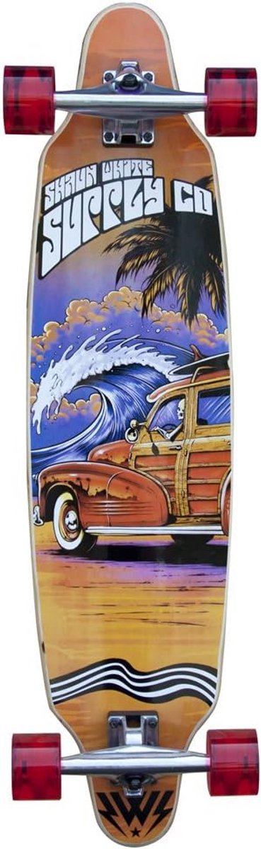 Longboard Compleet Skateboard Cruisen en Glijden Esdoornhouten Dek 915 x 23 cm Houtkleur