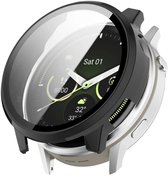 Hoesje met Ingebouwde Tempered Glass Geschikt voor Garmin Venu 4 45MM - Smartwatch Hoes met Screen Protector - Hard Plastic Bumper Case - Zwart