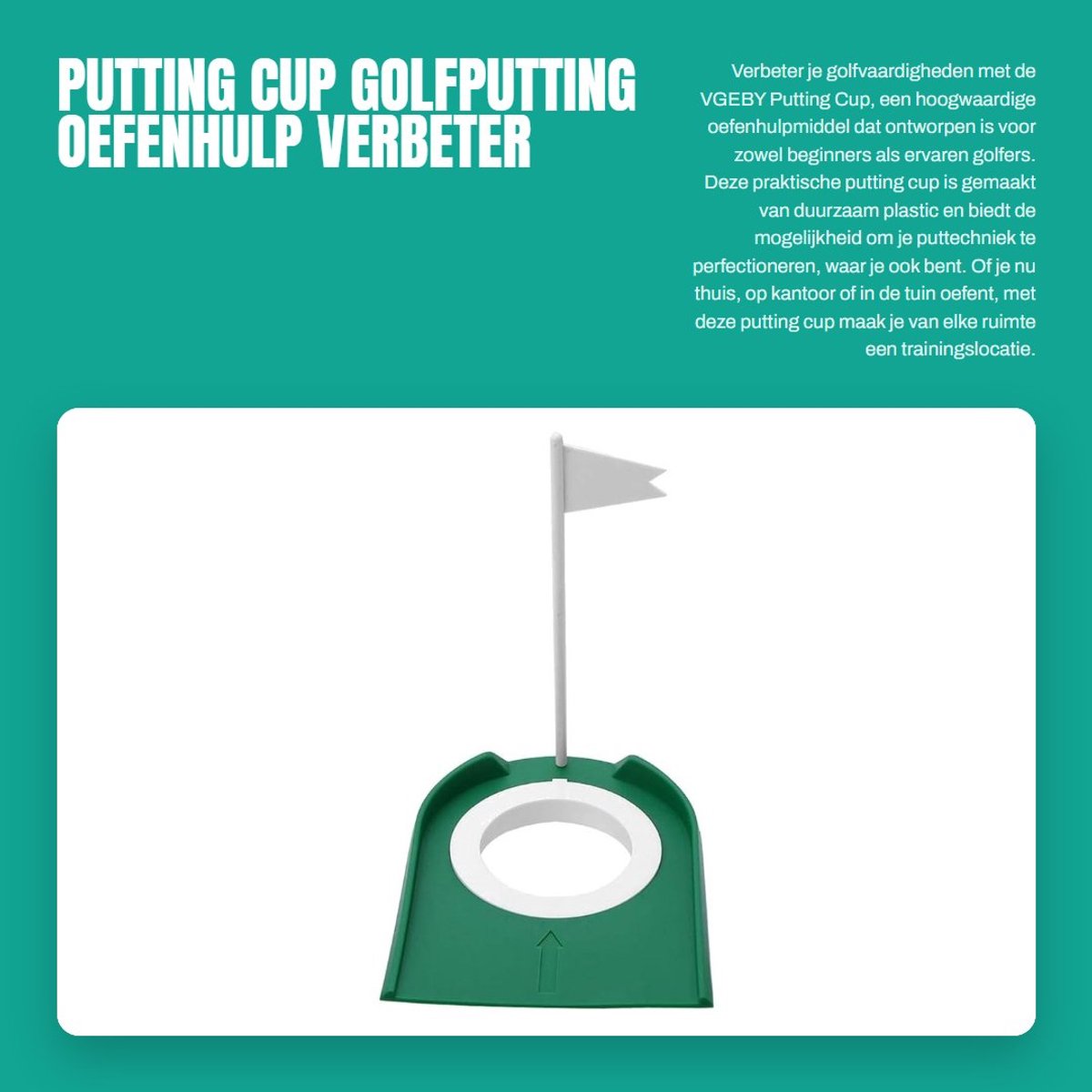 Dailygoods- Putting Cup - Kunststof Oefenhulp - Verstelbare Binnenring - Golftraining - Nauwkeurigheid Verbeteren - Perfect Cadeau - Golfputter