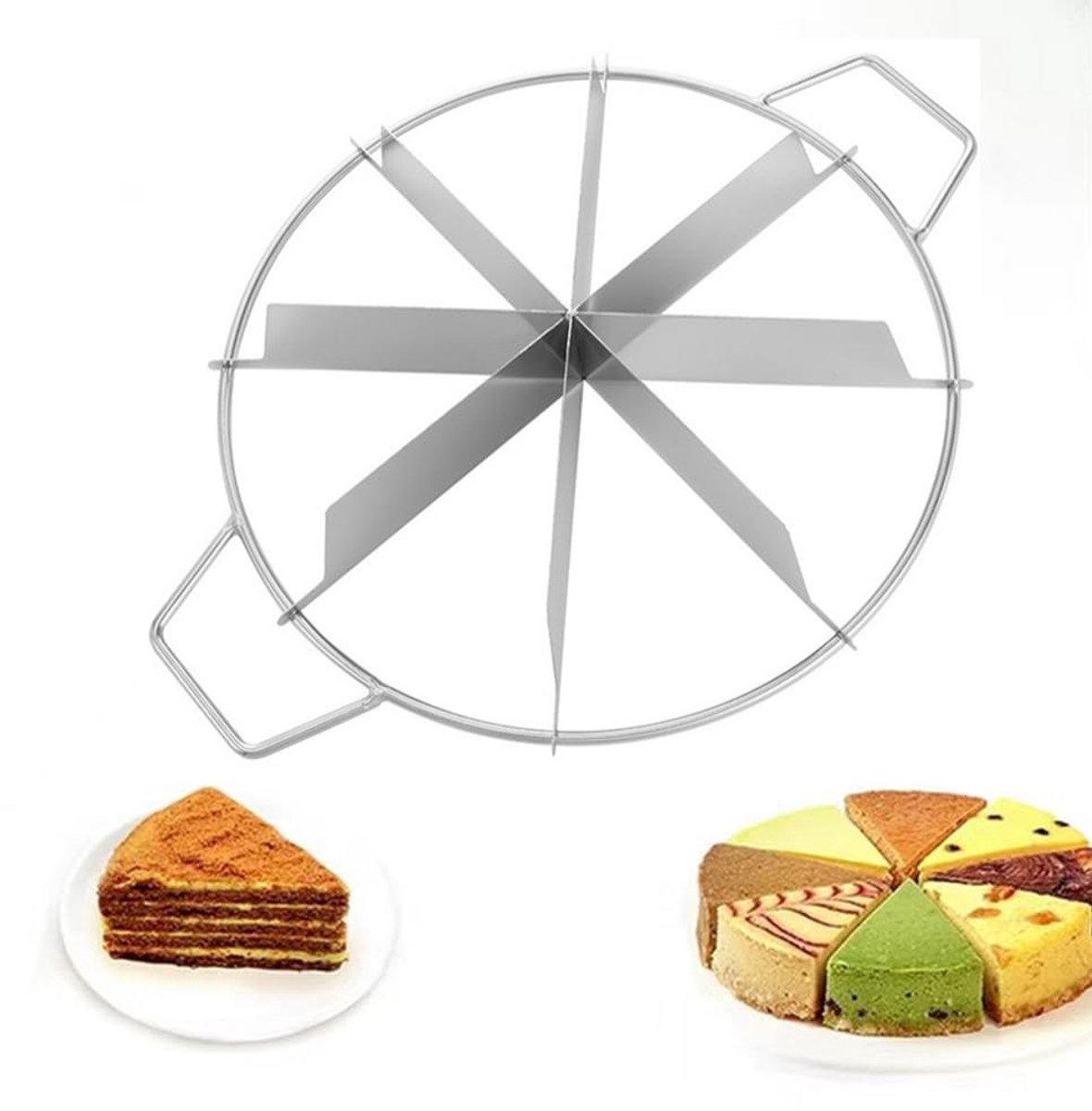 Dailygoods- Taartsnijder 10,2 inch - Roestvrijstalen Taartsnijder - Taartverdeler 8 Plakjes - Verstelbare Taartsnijder - Gebruiksvriendelijke Snijtool - Ideaal voor Taarten/Pizza's