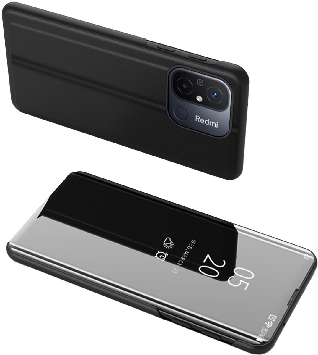 Hurtel Clear View Case - Beschermende telefoonhoes - Xiaomi Redmi 11A - Poco C55 - Redmi 12C - Zwart
