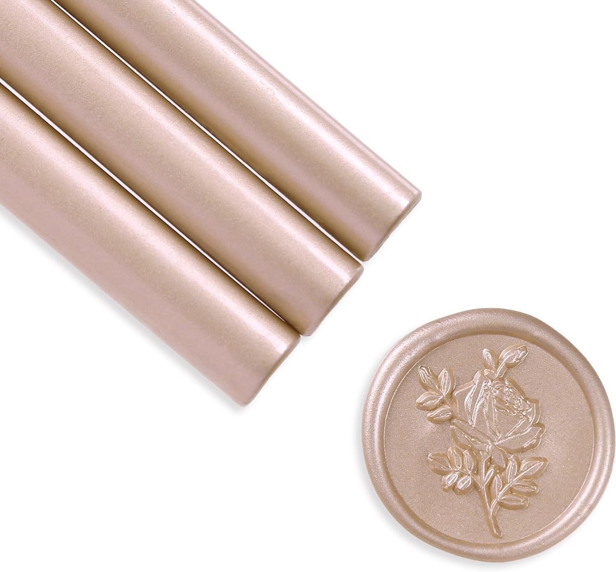 Lijmpistool Wax Staven - Afsluitzegel Wax - Kaarten Versieren - Flexibele Kwaliteit - 8 Stuks - Metallic Champagne Rose