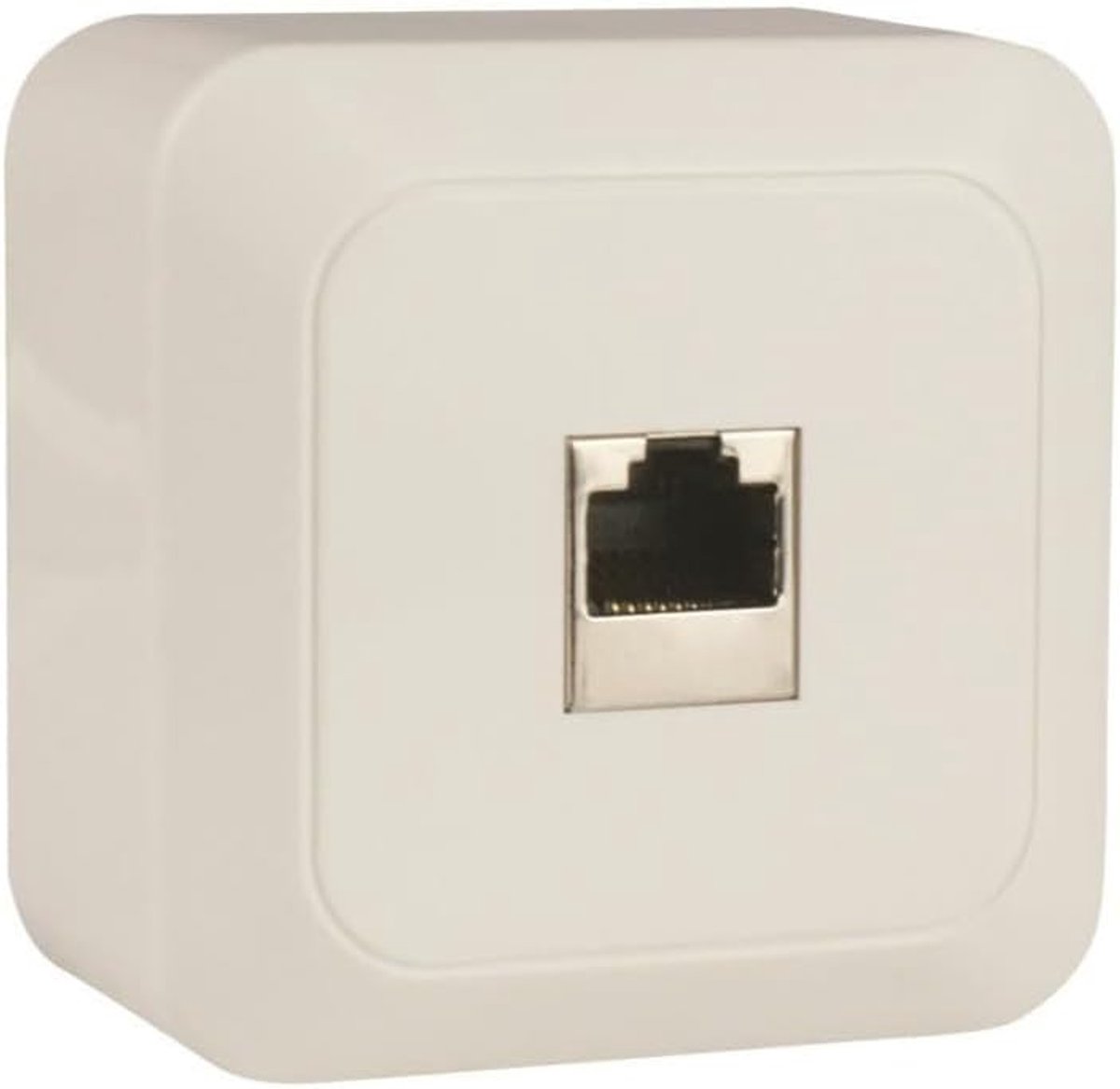 RJ45 Stopcontact - Netwerkaansluiting Opbouw - Snelle Installatie - Automatische Schroefklemmen - 65 x 62 cm - Wit