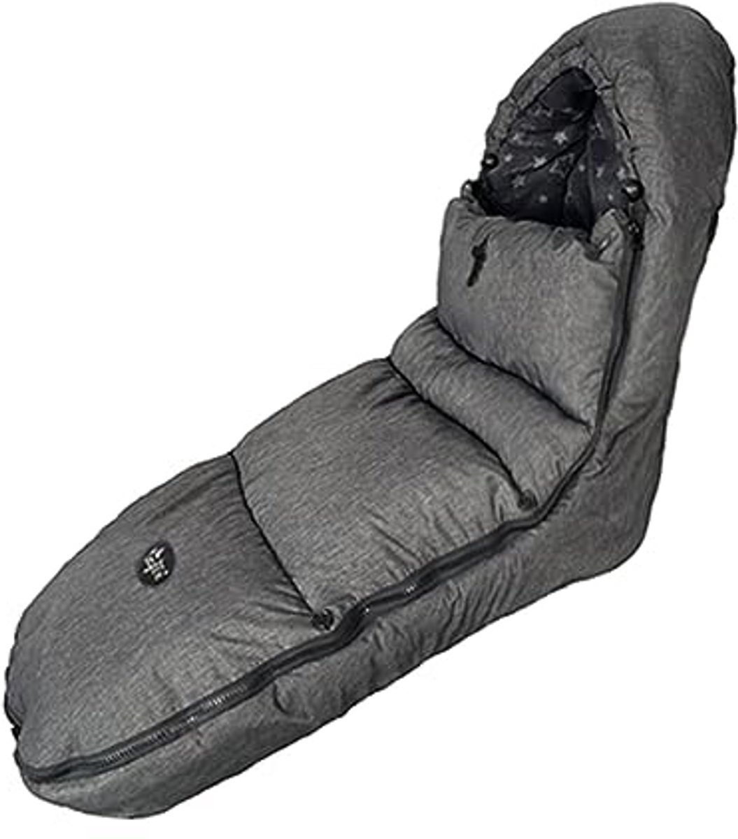 Kinderwagen voetenzak - Buitendeken capuchon - Warmte buiten - Universele pasvorm - 1016 cm - Heidegrijs
