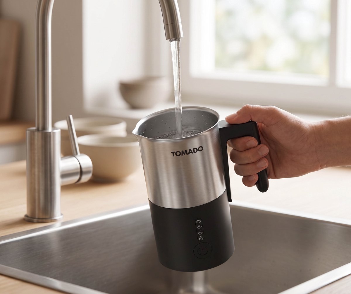 Tomado TMF2501S - Elektrische Melkopschuimer - 4 standen - Warm en koud opschuimen - PFAS vrij - Cappuccino maken – rvs — cadeau in Kookcadeaus - foto 3