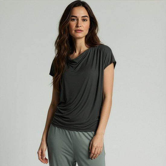 Yoga shirt vloeiende batwing "ala" - stonehenge XS Loungewear shirt YOGISTAR van YOGISTAR — afbeelding 2