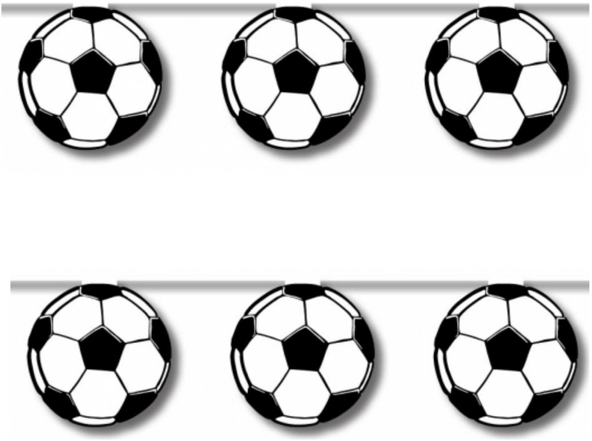 Voetbal feest thema feestslinger - 2x - 5 meter - Feestartikelen en versieringen - papier - sport - met 12 grote ballen