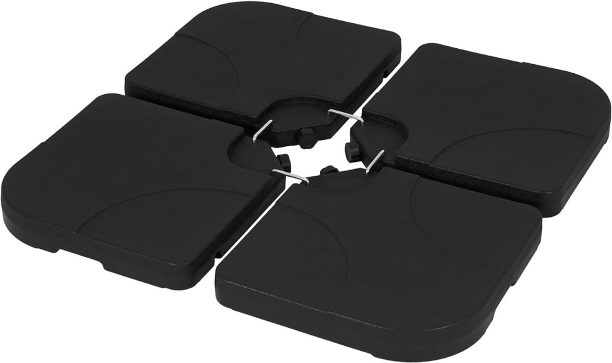 QUOVO® Parasolvoet op Wielen - Parasolvoet - Parasolvoeten - Zwart - 45cm x 44cm x 40cm