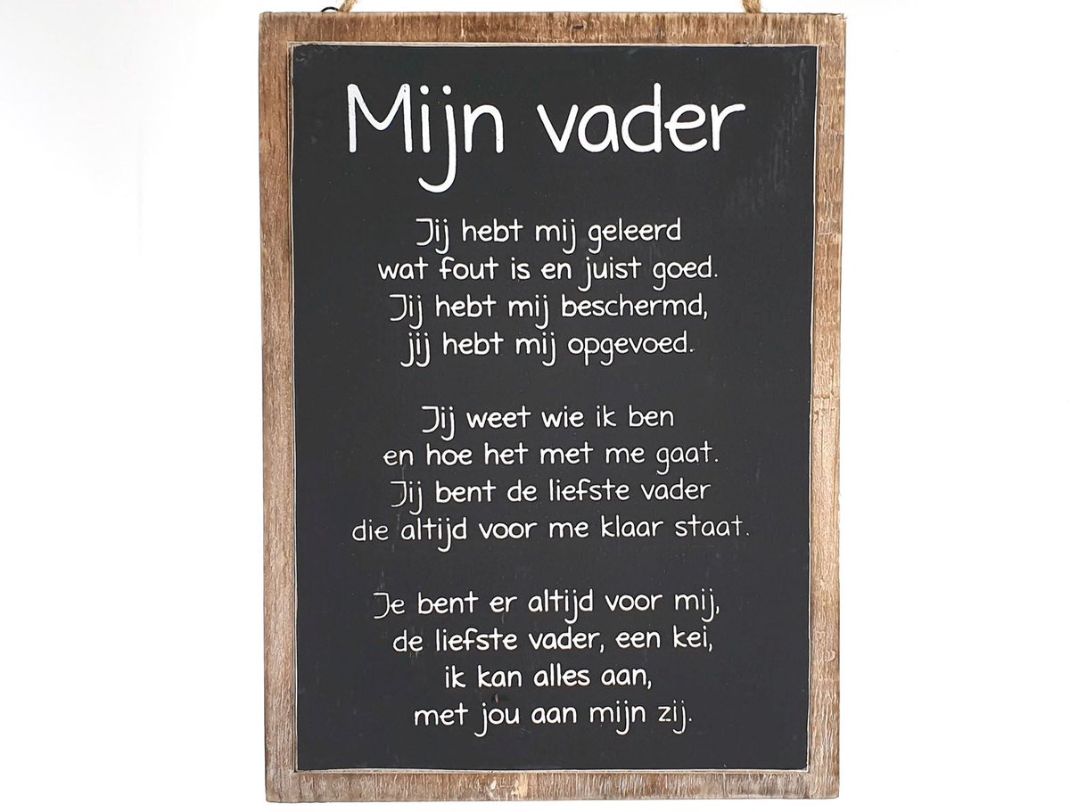 Tekstbord 30x22cm Mijn vader natural / black