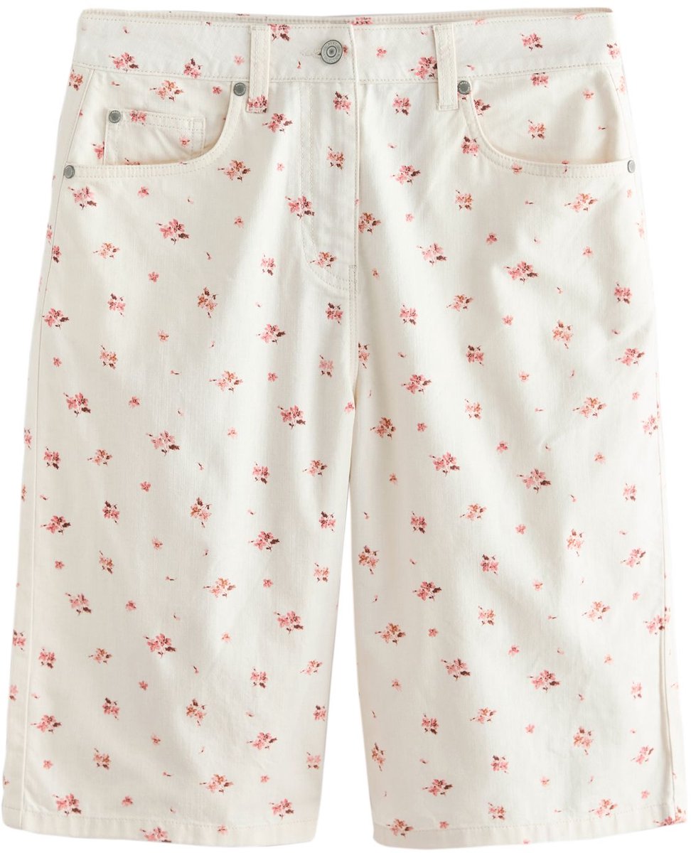 Next - Dames - Bermuda-chino van katoen - Crème