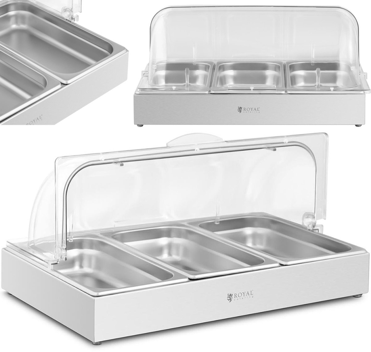 Buffetvitrine - 3x 2.6 L - 535 x 335 x 250 mm - Royal Catering