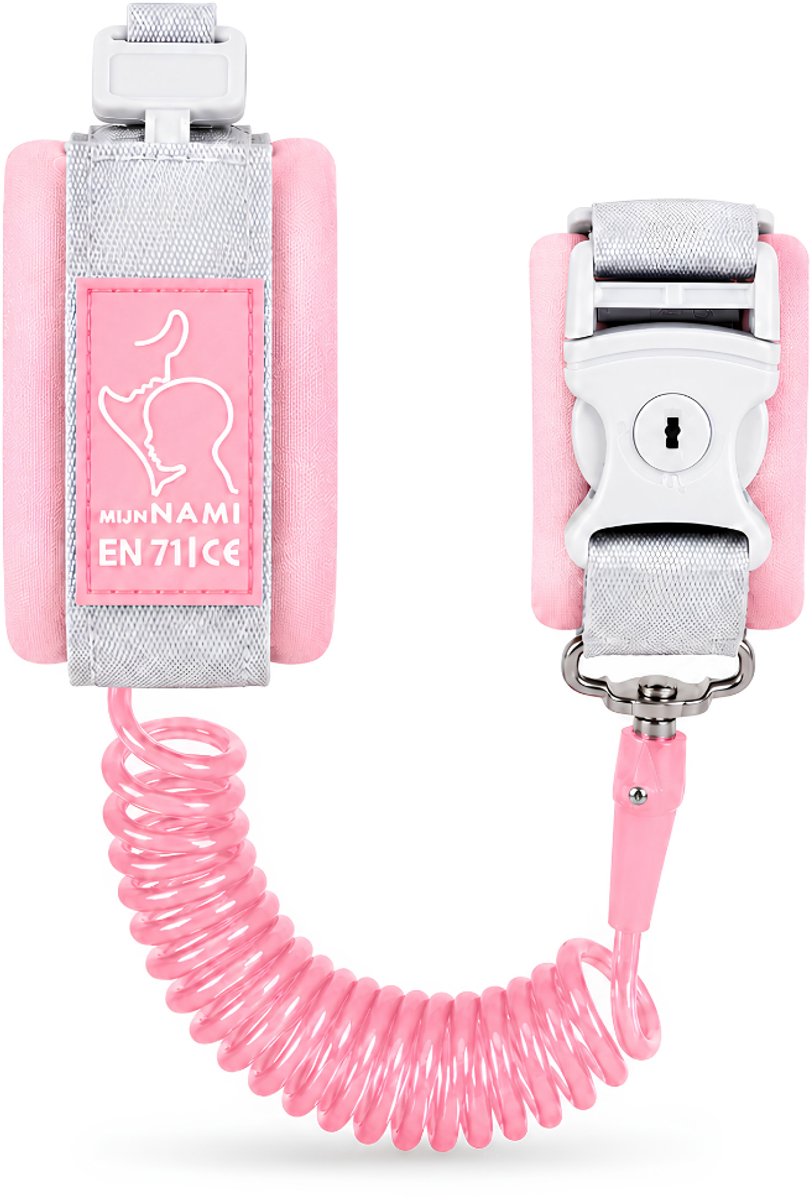 MijnNami Polstuigje Roze 360 Plus - Met Slotje 2 meter - Looptuigje - Kindertuigje - Wandeltuigje met looplijn