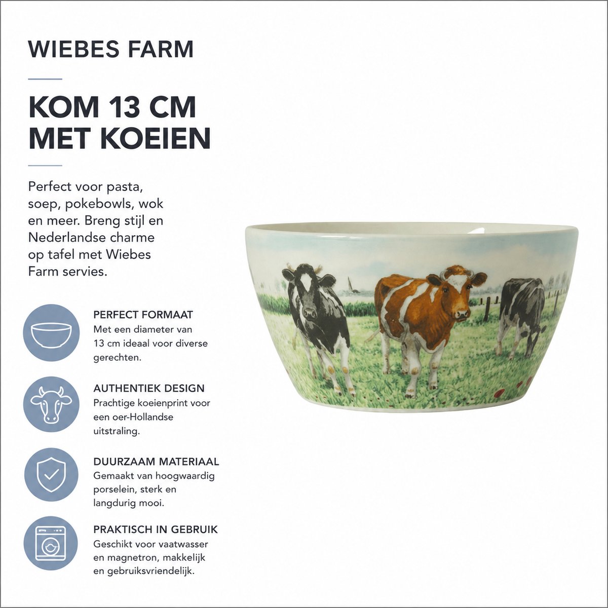 Wiebe van der Zee Kom 13 cm Koe