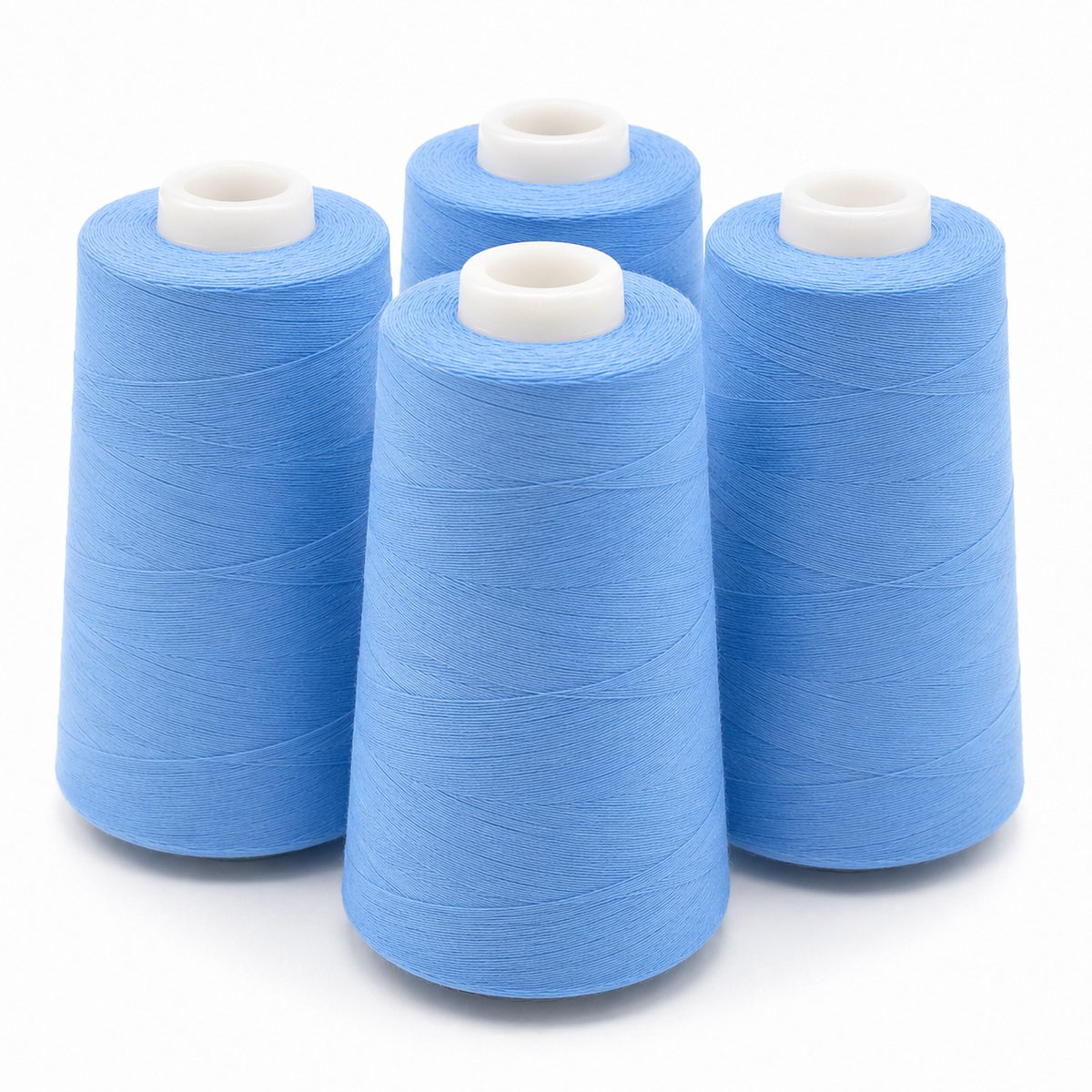 Polyester Overlockgaren – 4 Cones × 2700 m – Totaal 10.800 m – Blauw 333