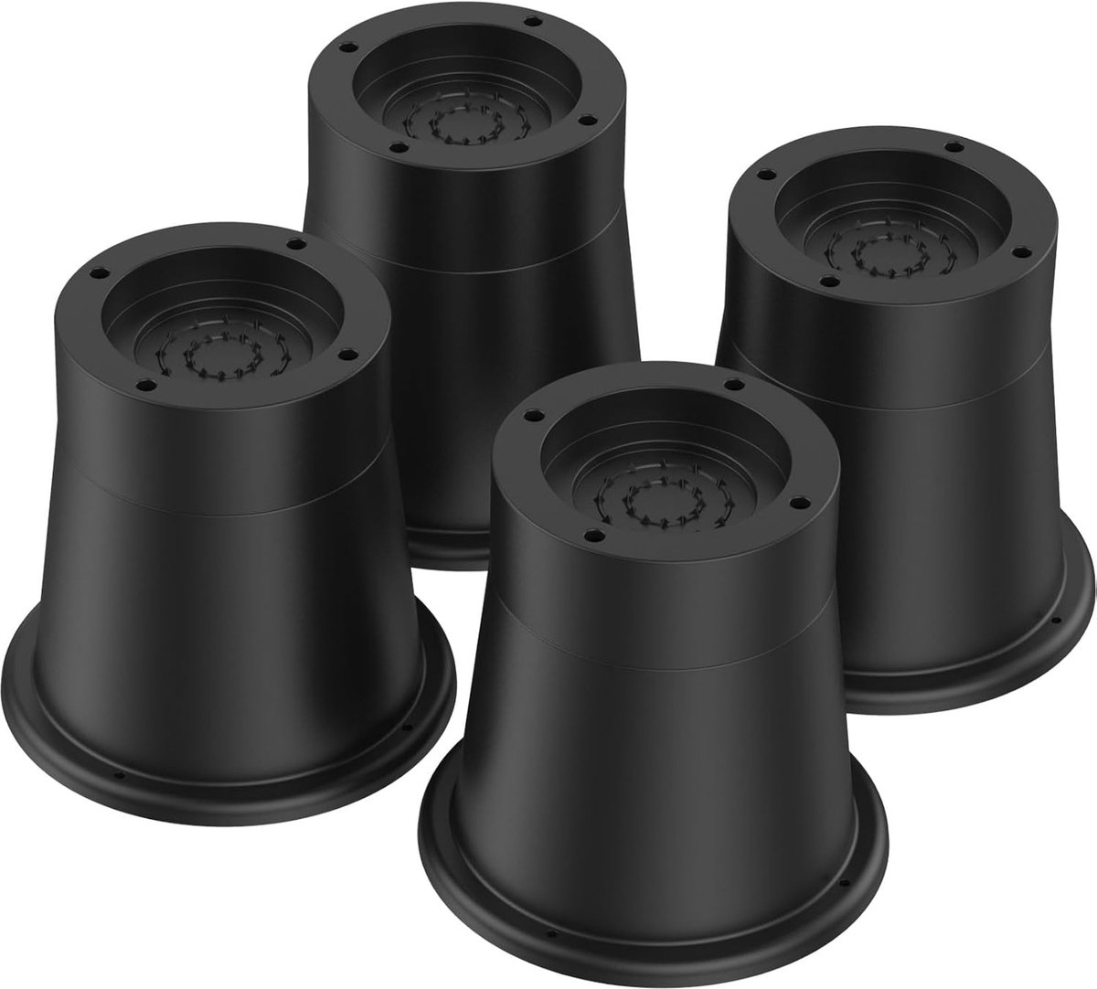 Bedverhogers 4 stuks - Stoelverhogers Meubelverhogers - Meer Opbergruimte Creëren - Stabiel ABS en Rubber - 8 cm Hoogte - Zwart