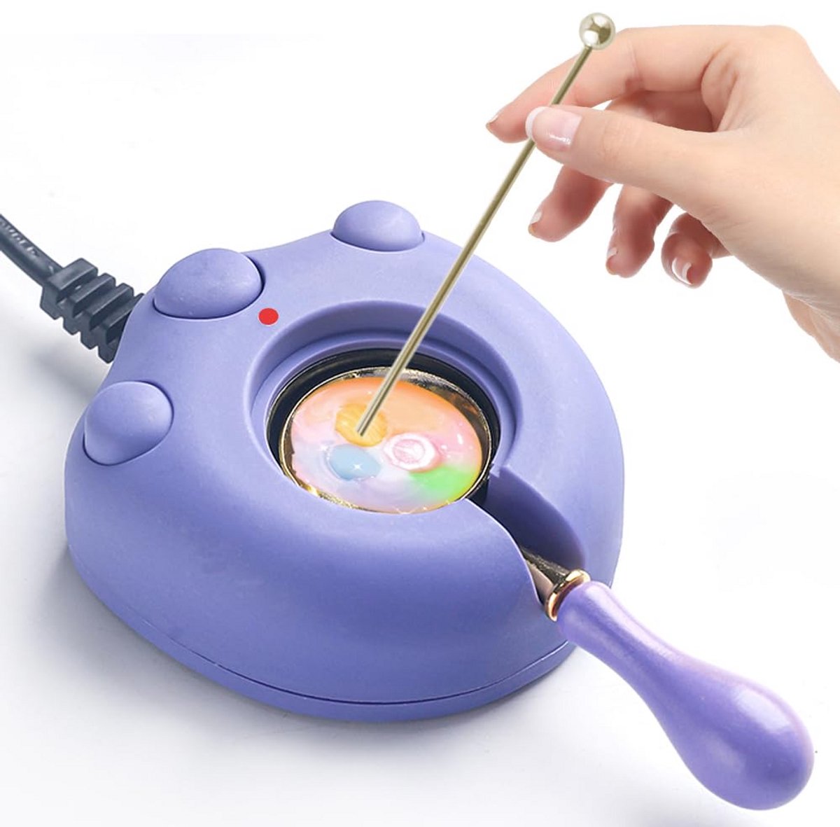 Elektrische Wax Warmer - Wax Smelter - Wax Zegels Maken - Grafeen Verwarmingsbasis - 12.7 x 10.1 cm - Paars