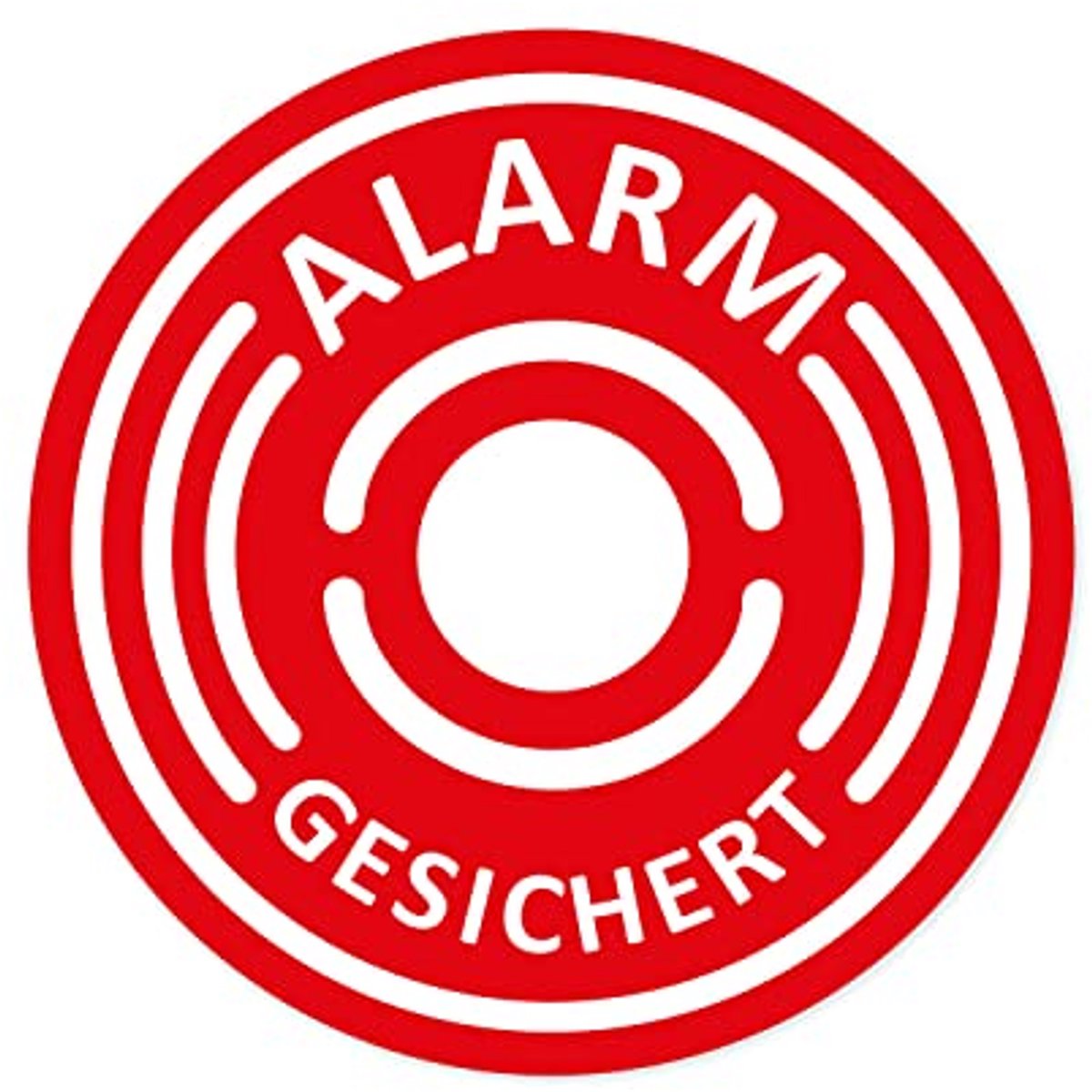Alarmsysteem Stickers - Waarschuwingsstickers Beveiliging - Afschrikking Beveiliging - UV-bestendig Vergelingsvrij - Ø 4 cm - Rood