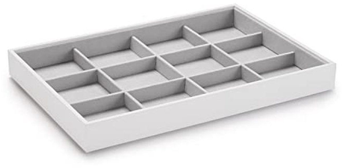 Stapelbare sieradendoos - Sieradenopslag lade - Sieraden organiseren - Verstelbare vakken - 35 x 24 cm - Zwart
