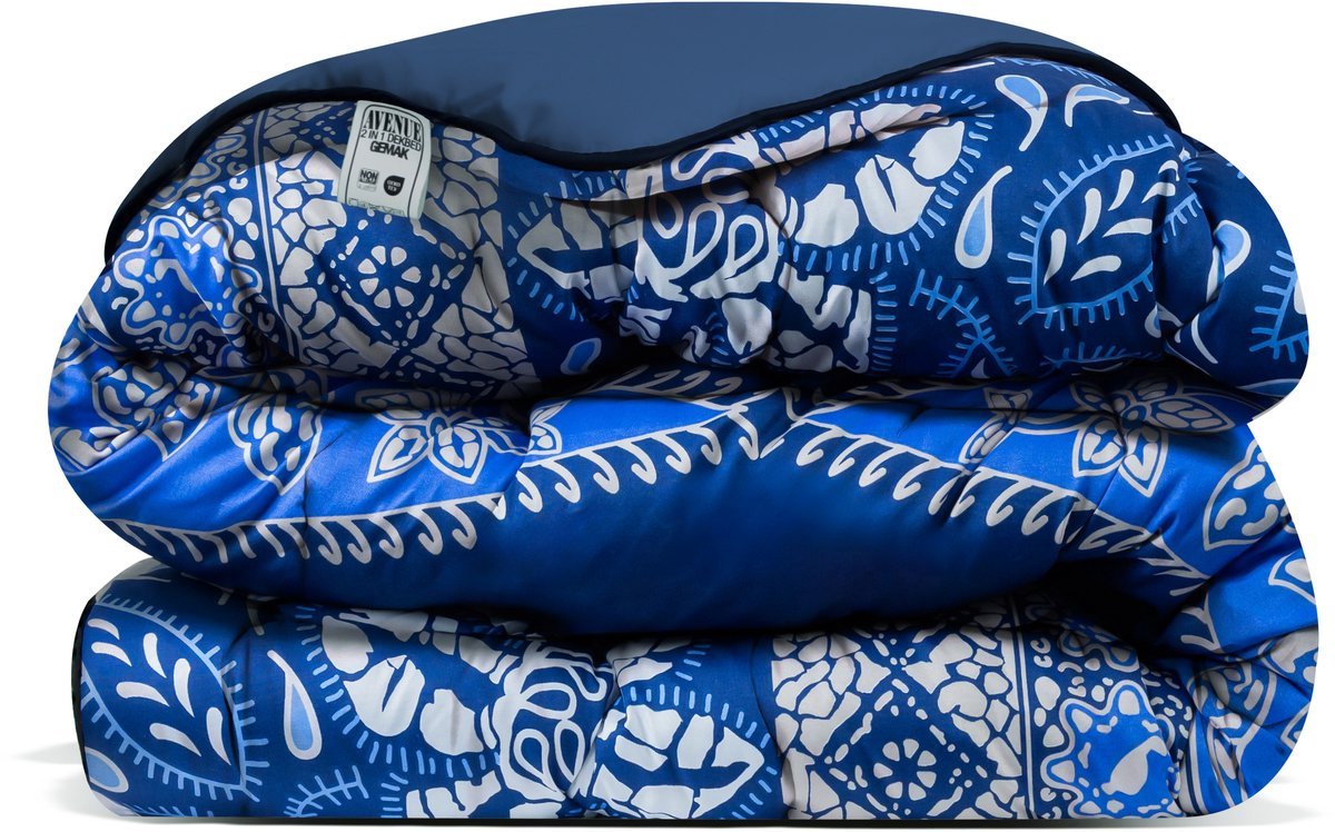 Topmerk - Luxe en makkelijk dekbed zonder overtrek (B-keuze) – Hoesloos 1 persoons dekbed 140x200 cm – Anti-allergisch & hygiënisch – Wasbaar op 60°C – Wolkenzacht en soepel – Barok Blauw – All Year comfort zomerdekbed & winterdekbed DUURZAMERE KEUZE
