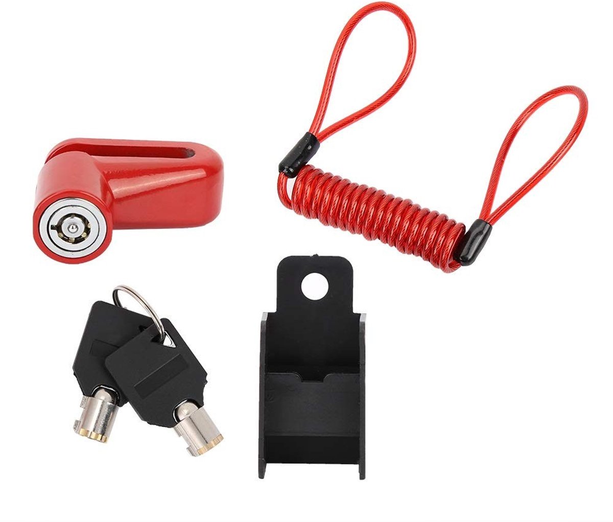 Dailygoods - Disc Brake Lock - Anti-diefstal - Waterdicht - Rood - Schijfremslot - Geschikt voor Xiaomi Mijia M365 - Rood