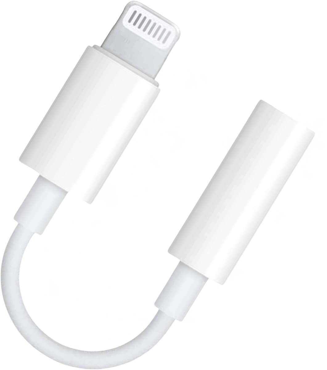 Bol.com JUALL Lightning naar Jack geschikt voor iPhone - 3.5mm Jack Adapter - Tussenstukje Oortjes - Audio AUX Kabel - Wit aanbieding