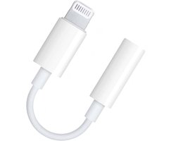 JUALL Lightning naar Jack geschikt voor iPhone - 3.5mm Jack Adapter - Tussenstukje Oortjes - Audio AUX Kabel - Wit
