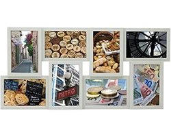 Collage Fotolijst - Meerdere Foto's - Herinneringen Tonen - Modern Verspringend Patroon - 8 Openingen - Grijs