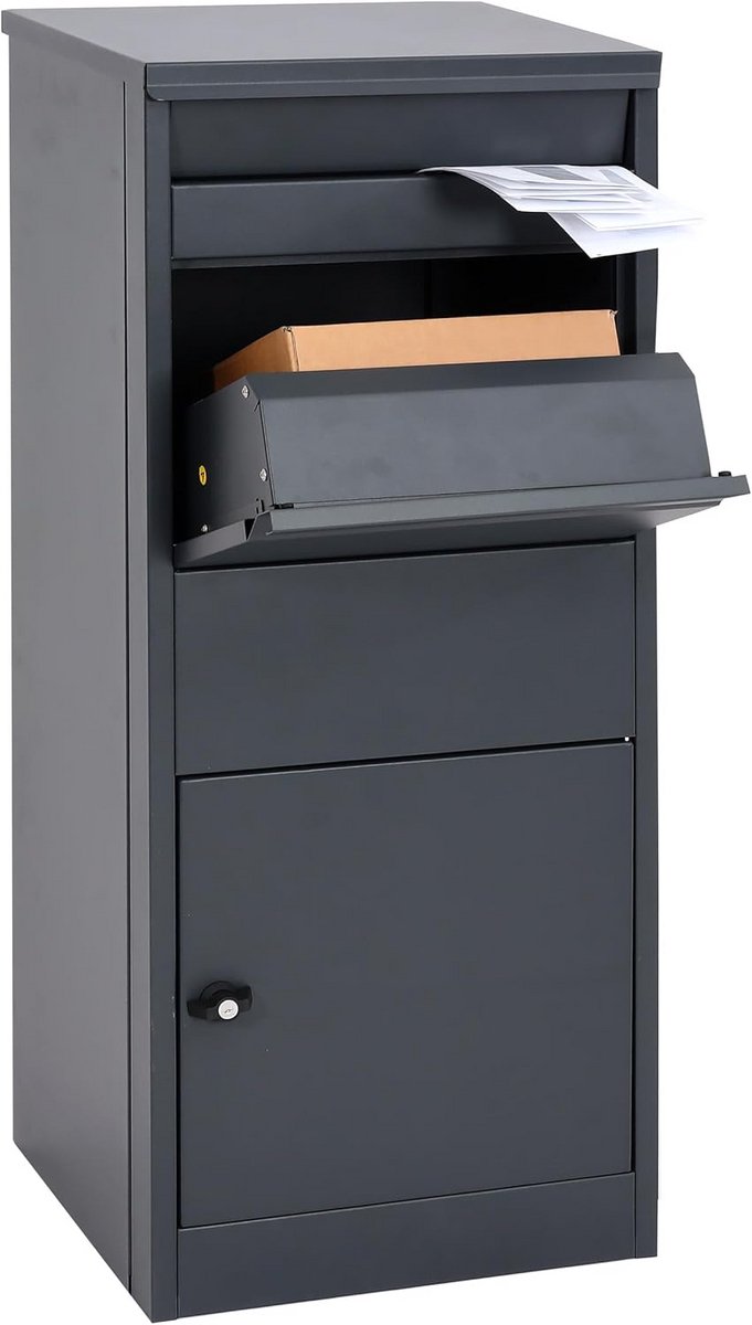 Pakketkast Brievenbus - Staande Postbox - Veilig Post Ontvangen - Grote Pakket Inworp - 102 x 38 x 41 cm