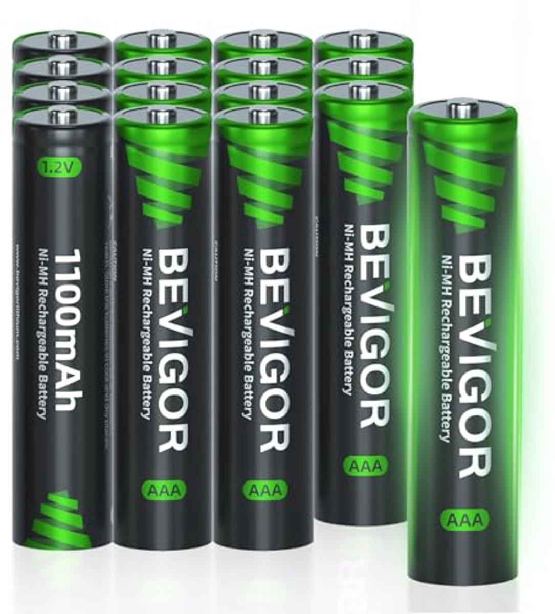 Oplaadbare Accu's - AAA Batterijen - Apparaten Voeden - Lage Zelfontlading - 16 Stuks - Zwart