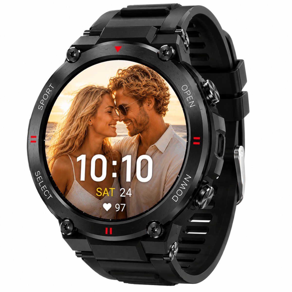 VANOVAA Smartwatch Heren en Dames – Bluetooth Bellen – 1.39” IPS HD Sporthorloge – Hartslagmeter & Activity Tracker – IP67 Waterdicht – Android & iOS – Lange Batterijduur – Inclusief Extra Green Jungle Band