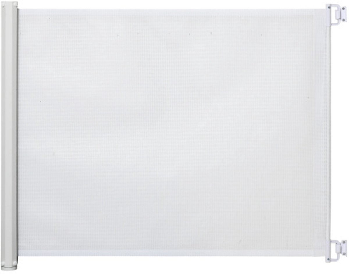 Trappenhek Uitschuifbaar Deurhekje Veiligheidsscherm - PVC Wit - 115x82,5 cm - Voor Kinderen & Huisdieren