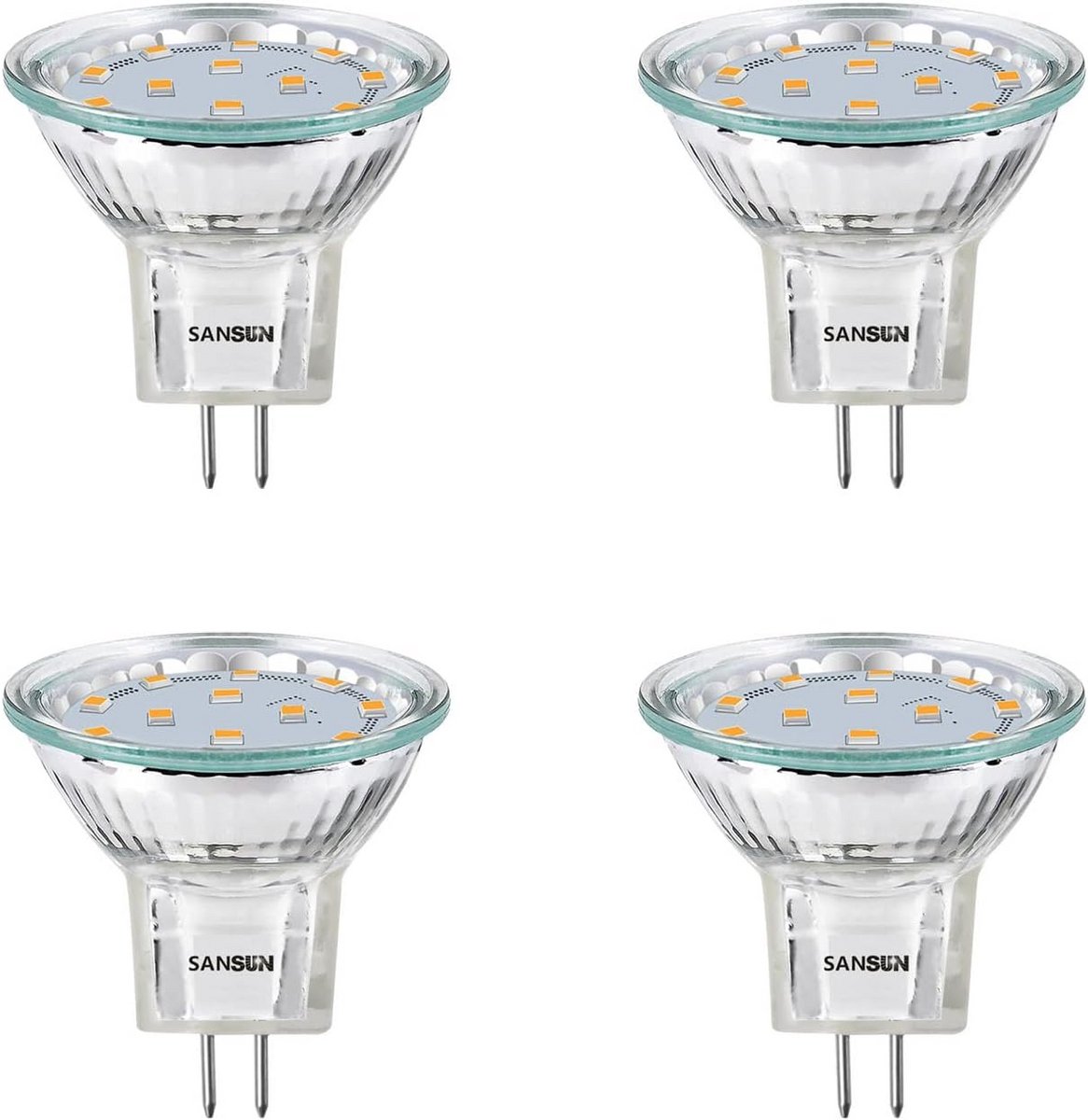 Ledlamp GU4 MR11 - Spotlamp Fitting - Sfeerverlichting Thuis - Energiebesparend Tot 90% - 2 Watt - Warm Wit