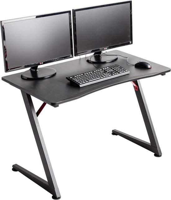 Gamer Bureau met Driehoekig Z-Frame voor Twee Monitoren van Merkloos — afbeelding 3