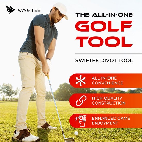 Golf Divot Tool - Pitch Mark Reparatie - Baanonderhoud - 7-in-1 Functies - One Size - Antiek Koper — afbeelding 4