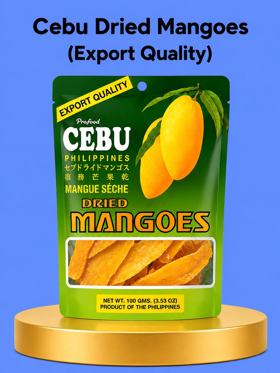 Cebu Dried Mangoes – 100g – Authentieke Gedroogde Mango uit de Filipijnen – Natuurlijk Zoet & Gezond Snack – Rijk aan Vitaminen & Vezels – Tropische Fruitsnack – Zonder Kunstmatige Toevoegingen