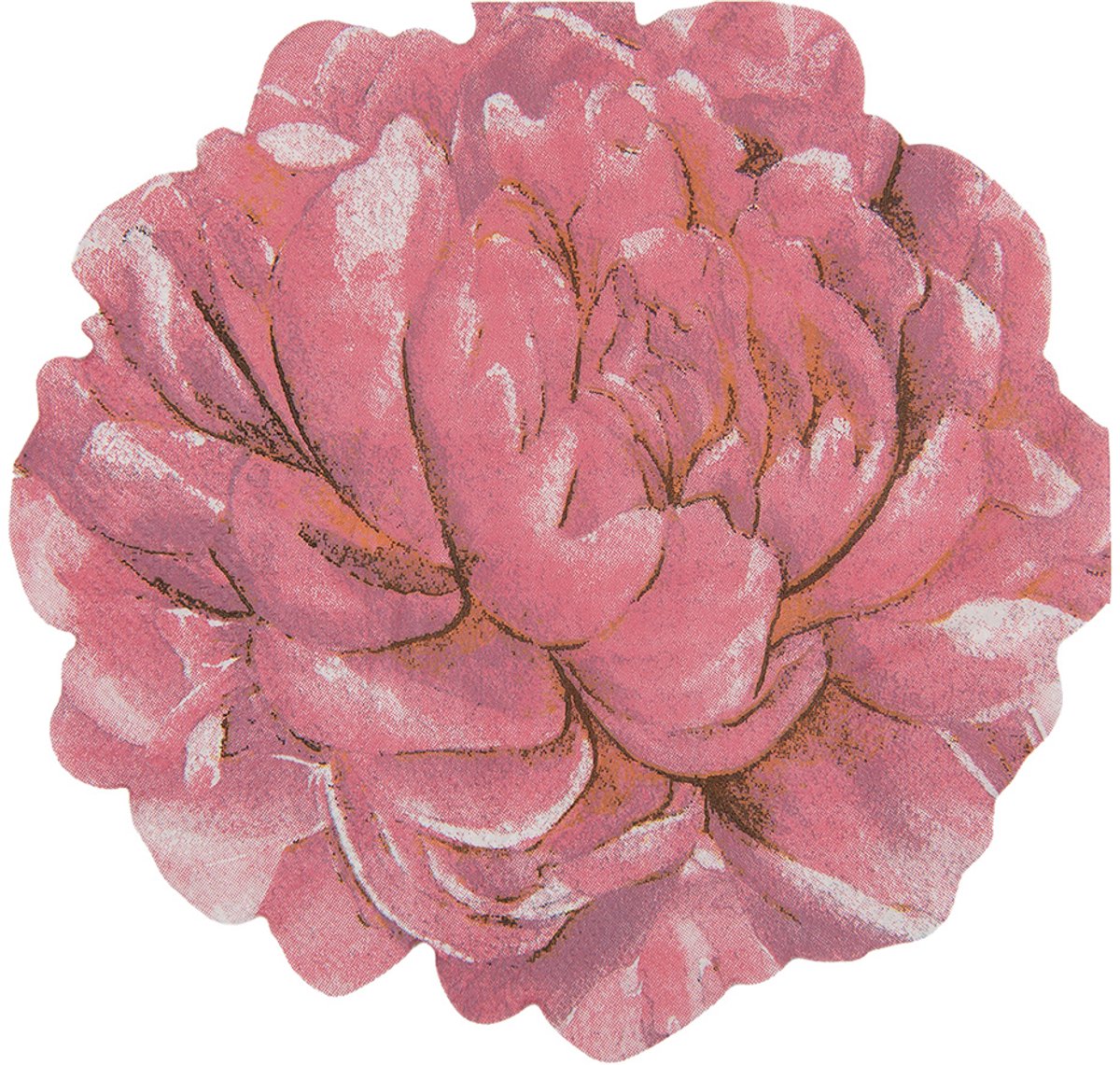 Clayre & Eef Servetten Papier Set van 20 Bloem 33x33 cm Roze Papier