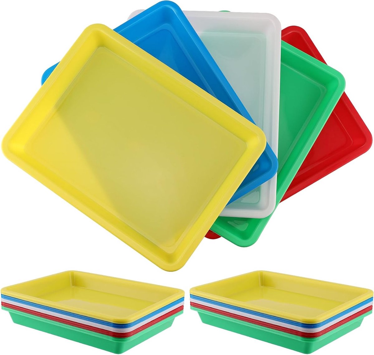 20 Stuks Plastic Activiteitenschalen, Kleurrijke Speel- en Kunstschalen, Handige Organizers voor School, Thuis en DIY Projecten, Perfect voor Schilderen en Beading