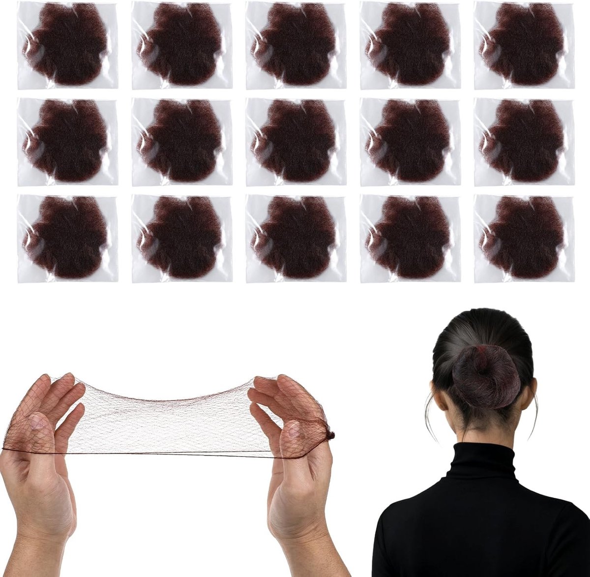 Haarnetjes Set - Knot Netjes - Professioneel Gebruik - Fijnmazig Ontwerp - 50 Stuks - Bruin