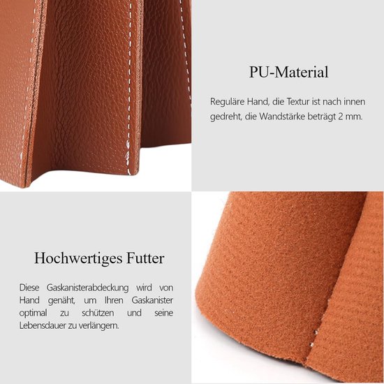 Allecto - Gasfles Bescherming - PU Leer - Maximale Bescherming - 230g - Gasfles Cover - Geschikt voor Camping - Kleur 230g — afbeelding 3