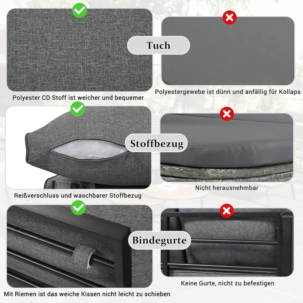 Loungeset 6-delig 5-6 Personen – Tuinset met 2x 2-Zitsbank, 2x Stoel & 2 Tafels Ø75/55 cm – Acaciahout & Verzinkt Staal – Inclusief Dikke Kussens 8 cm – Grijs – HomebyNicole