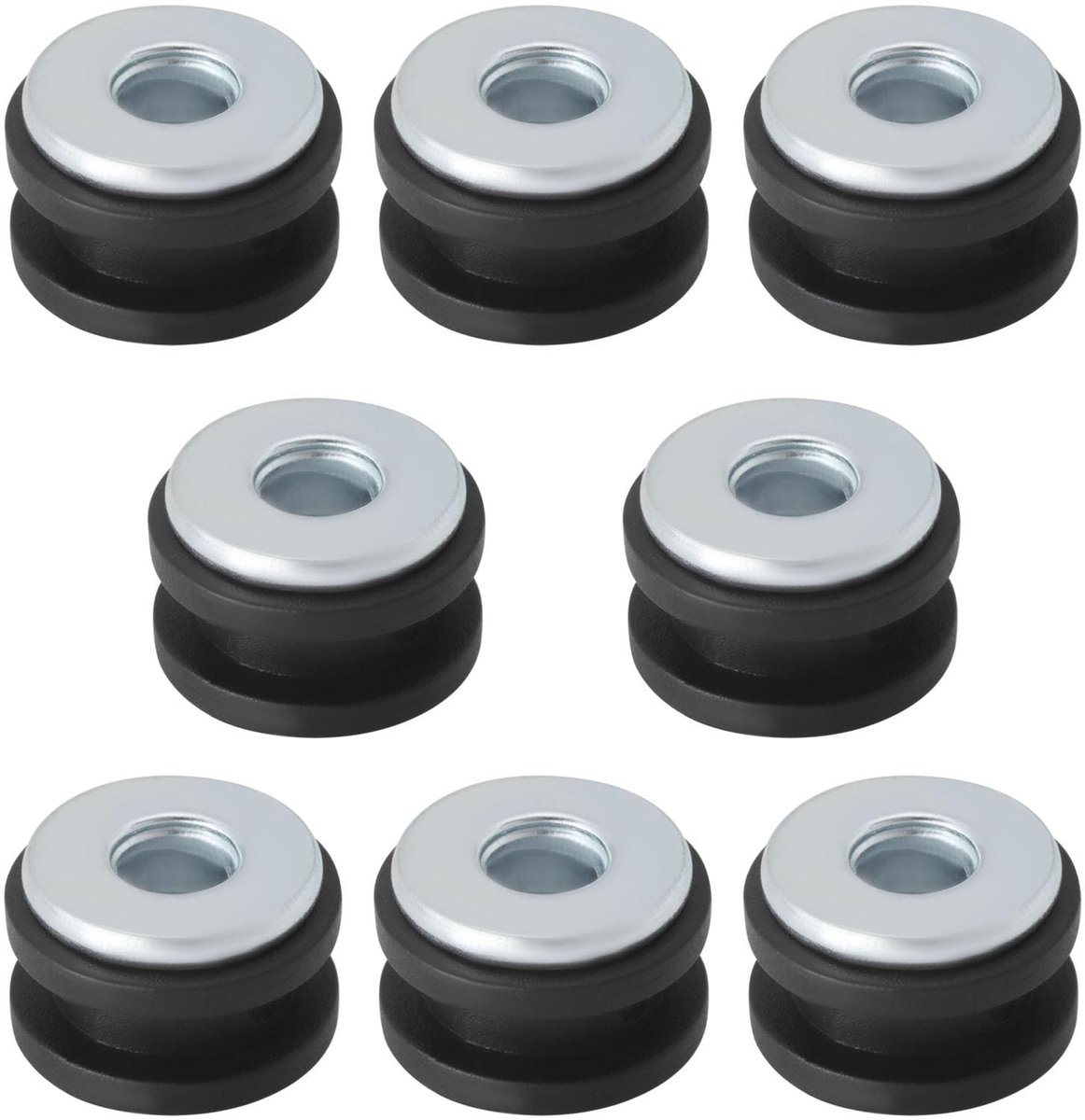 Allecto - Motorfiets Buffer Rubber Pad - 10 stuks - Hoogwaardige rubberen grommets - Zwart - Inclusief metalen ri...