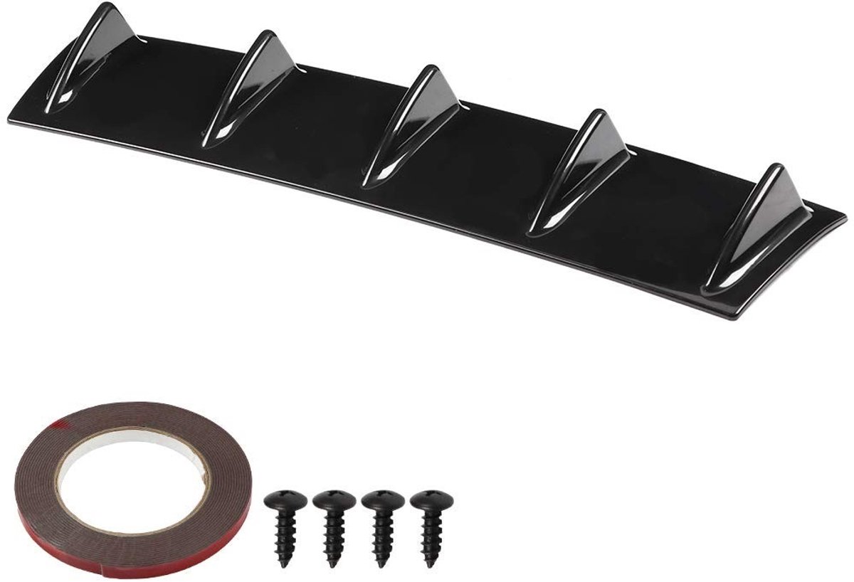 Terisass Shark Fin Diffuser - Universele Achterbumper Spoiler voor Auto's - Maat M